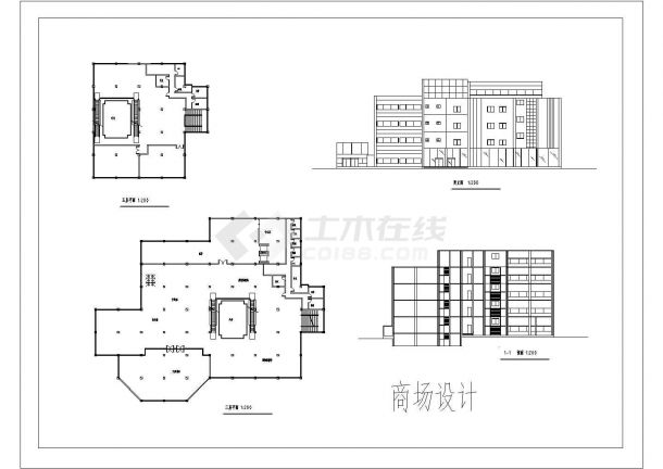 长春市某商场设计建筑剖面CAD参考图-图一