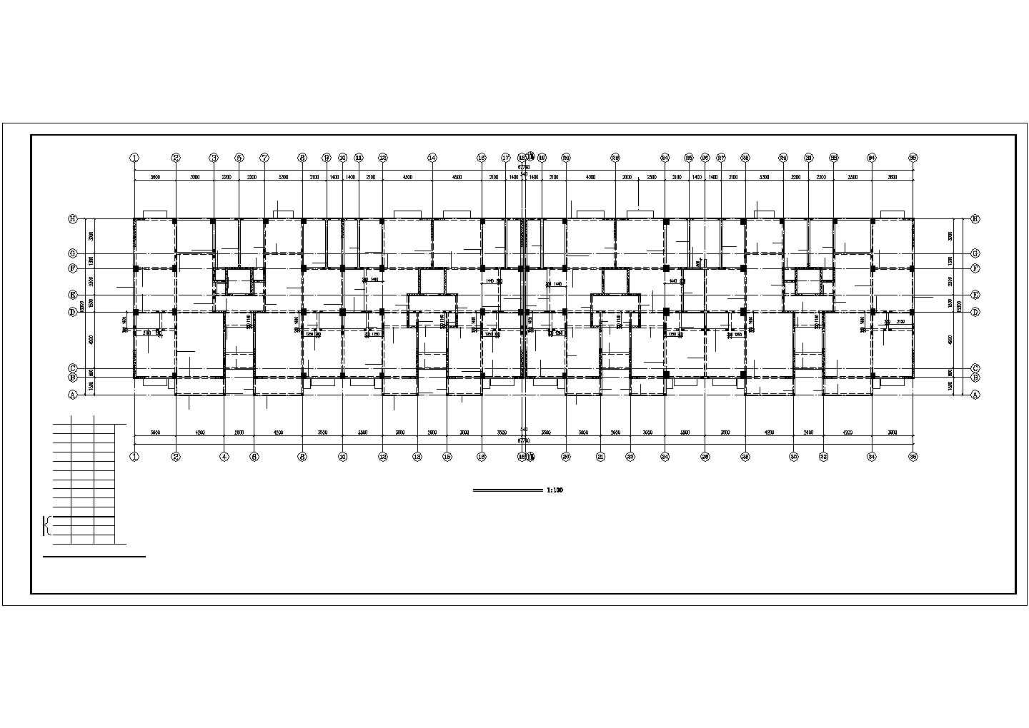 某11层框架剪力墙综合楼结构设计图