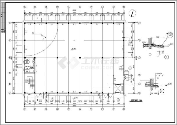 某二层框架（木屋架）厂房全套建筑结构设计图-图二
