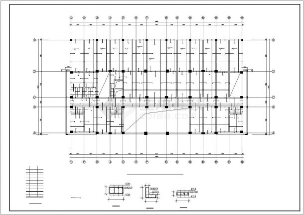 山东九层框架剪力墙办公楼结构设计图-图一