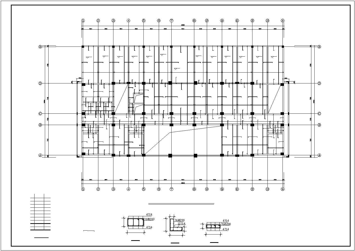 山东九层框架剪力墙办公楼结构设计图