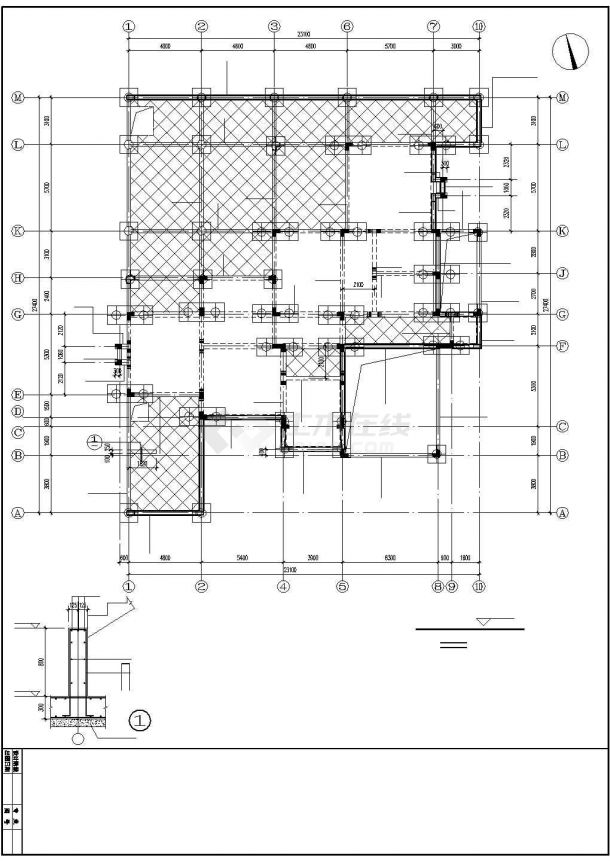 某2层异形柱框架别墅结构设计图-图一
