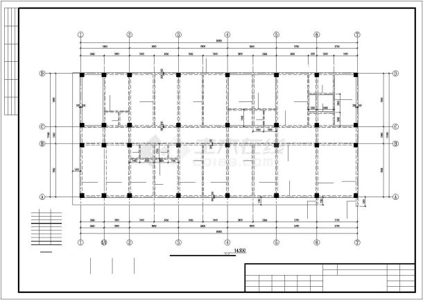某救助站六层框架办公楼结构施工图-图二