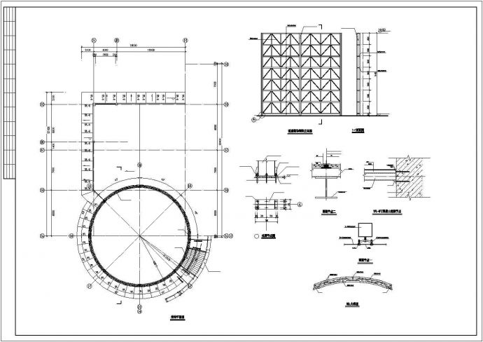 某网架顶钢会所建筑CAD参考示意图纸_图1