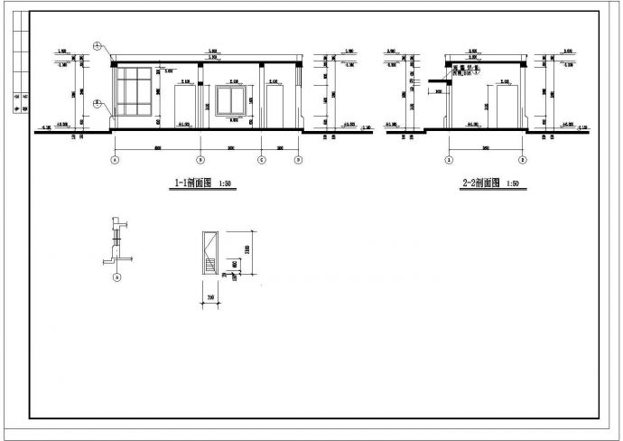 某水厂厂区大门建筑CAD基础平面布置参考图_图1