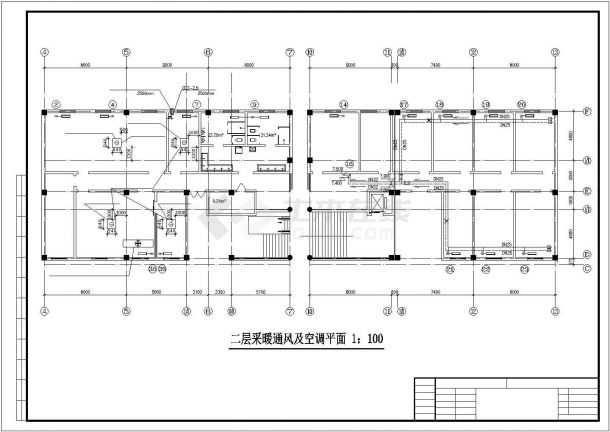 北京某地铁站暖通CAD布置图-图二