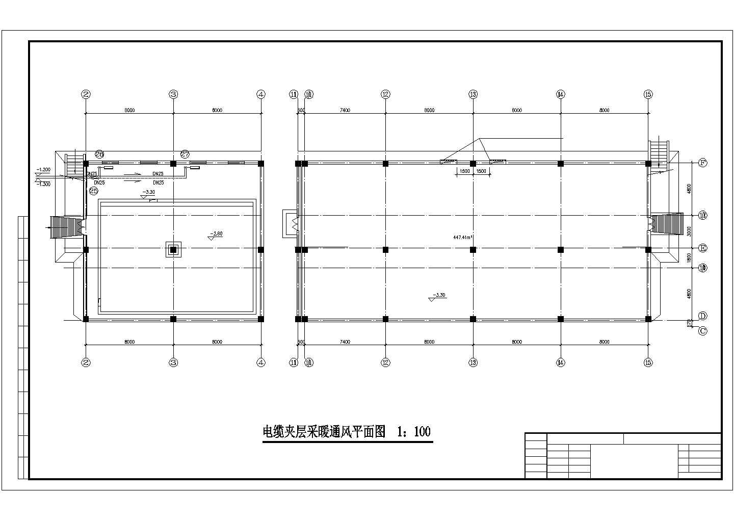 北京某地铁站暖通CAD布置图