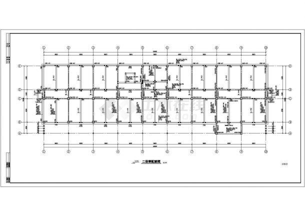 某市五层办公楼钢筋砼框架结构cad施工图纸-图二