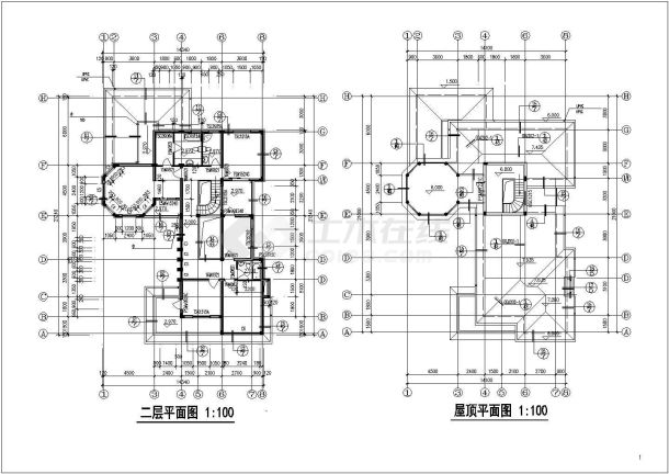 两层独立豪华别墅建筑设计施工图-图二