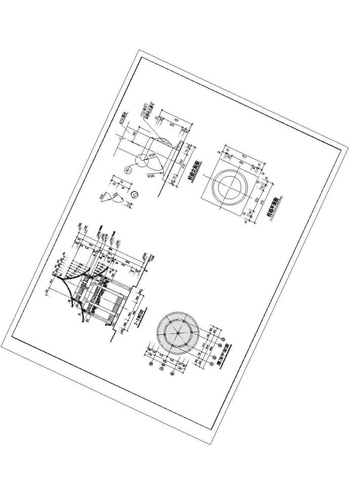 一整套古建筑圆亭建筑施工图纸_图1