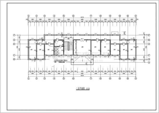 一整套两层小型办公楼建筑设计施工图纸-图二