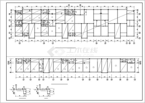 砖混型底框住宅楼建筑结构cad设计施工图纸-图二