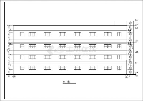 某西南医院家属区教室及食堂建筑设计施工CAD图-图二