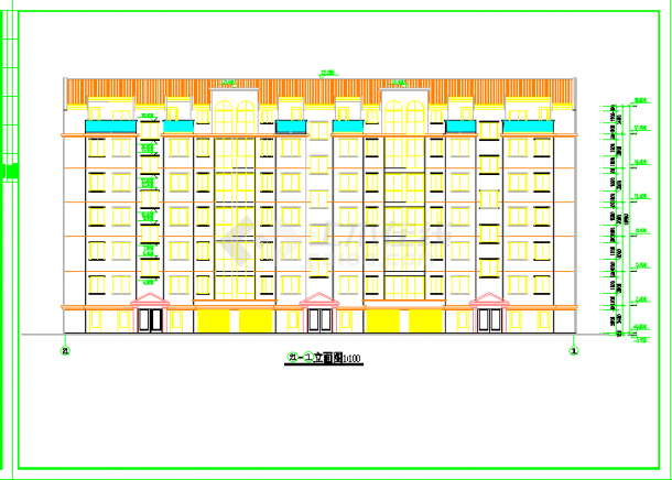 单元式多层住宅建筑施工设计CAD图-图一