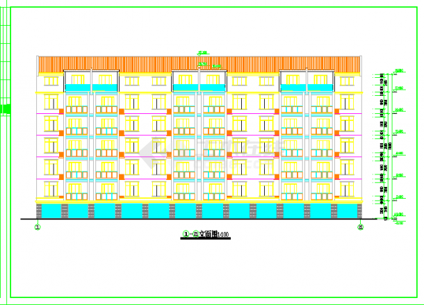 单元式多层住宅建筑施工设计CAD图-图二