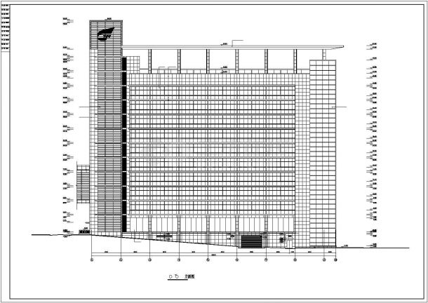 某研发办公楼建筑设计施工CAD图-图一