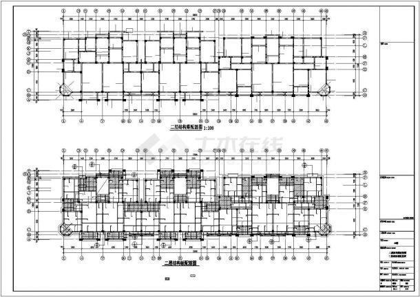 某6层带跃层框架住宅结构设计图-图二