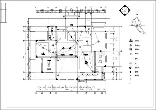 整套欧式别墅装修CAD平面布置参考图-图二
