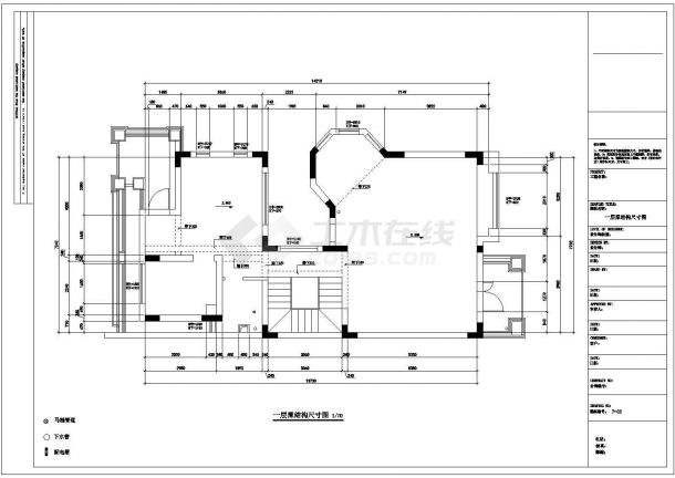 欧式多层别墅装修CAD示意图-图二