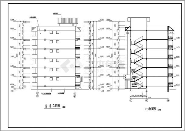 某地多层住宅设计cad建施图-图二