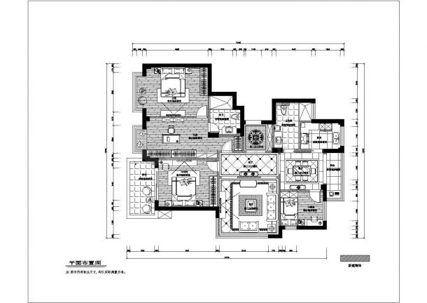 星海家苑三居室全套装修设计图纸-图二