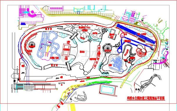 某地水公园改造工程规划总平面图（附现状平面图）-图一