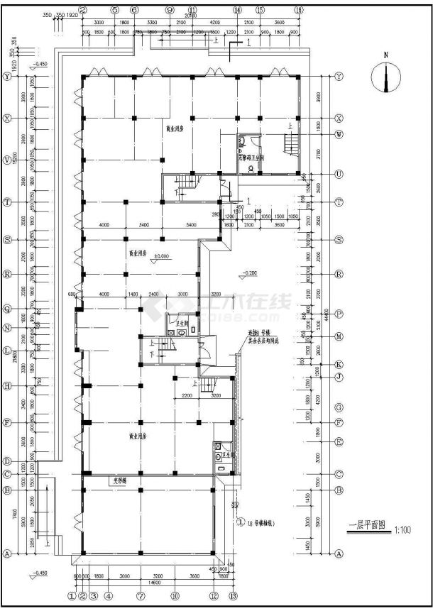 九龙园多层住宅楼建筑施工设计CAD图-图一