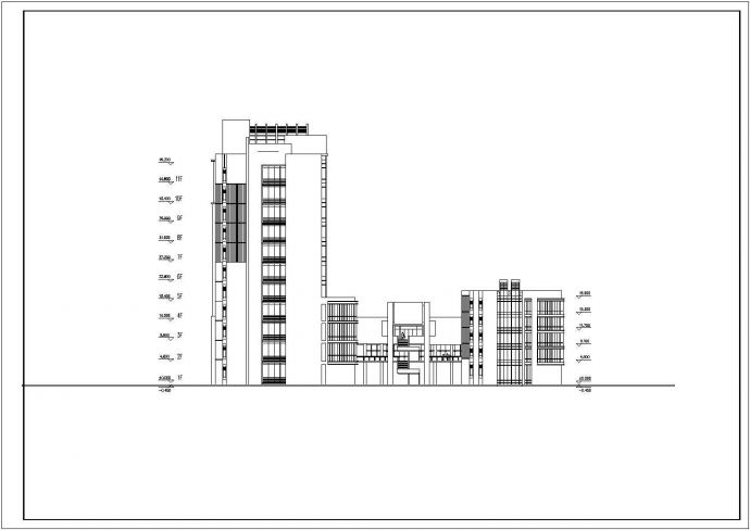某图书办公楼建筑设计CAD立面图_图1