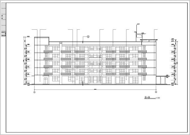 某五层办公楼建筑设计施工CAD图-图一