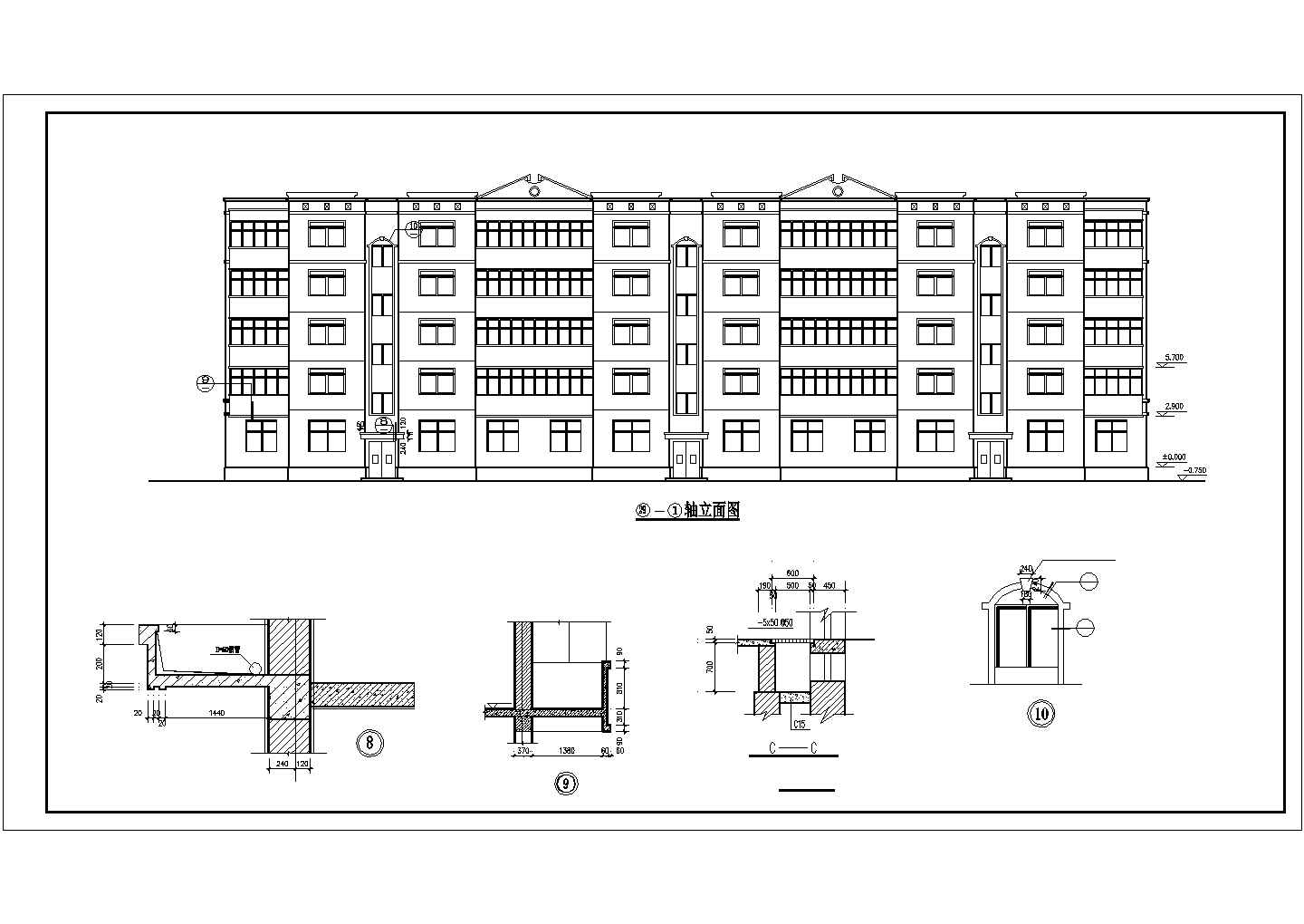 经典多层住宅建筑结构图CAD图纸