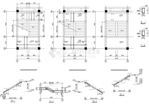 某框架办公综合楼建筑结构CAD图-图二