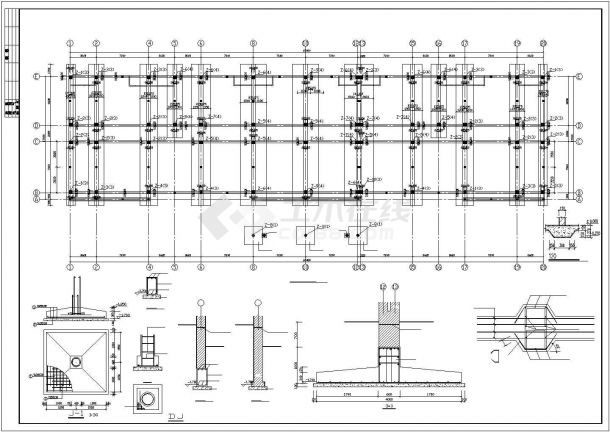 某地框架综合楼建筑结构施工CAD图纸-图二