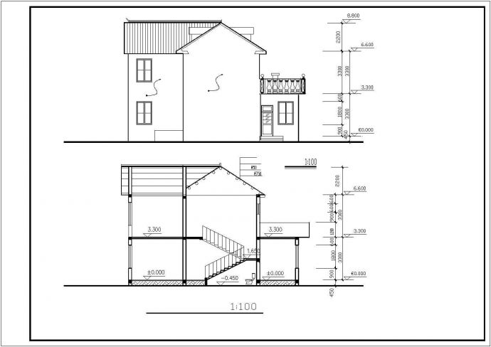 一套简单实用独栋新农村住宅小楼cad设计图_图1