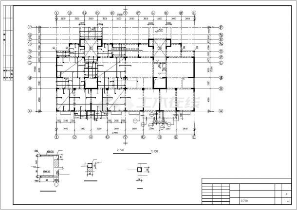 某12层异型柱框剪住宅部分结构设计图-图一
