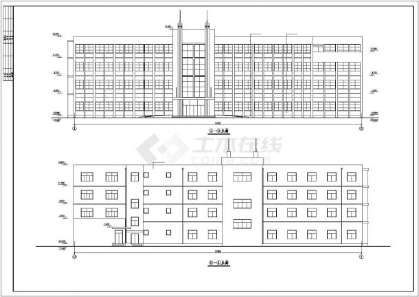 某地方综合办公楼建筑设计施工CAD图-图二