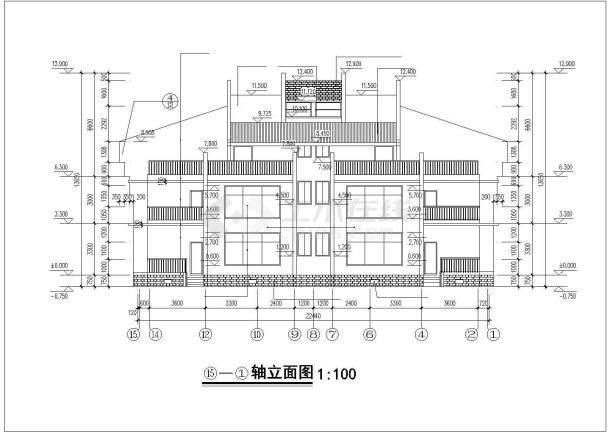 某市别墅建筑设计CAD施工图-图一