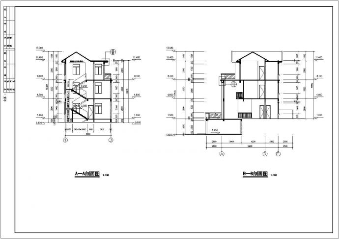 半山豪苑宝石A型别墅建筑设计施工图纸_图1