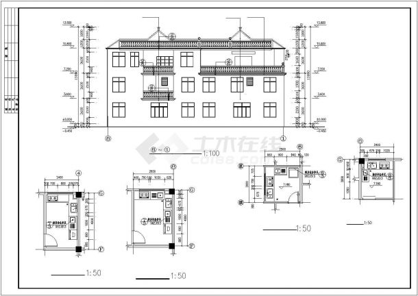 某市区别墅建筑设计CAD施工图-图一