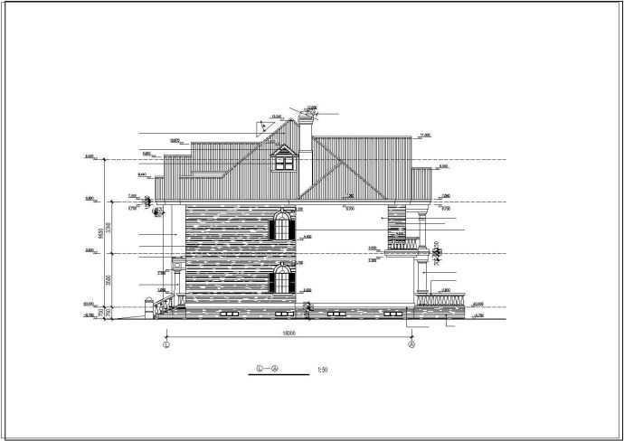 某地三层高档别墅建筑设计CAD施工图_图1