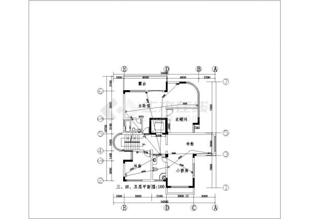 某城市别墅电气施工图设计CAD图纸-图二