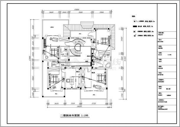 某新式别墅电气施工全图CAD图纸-图二
