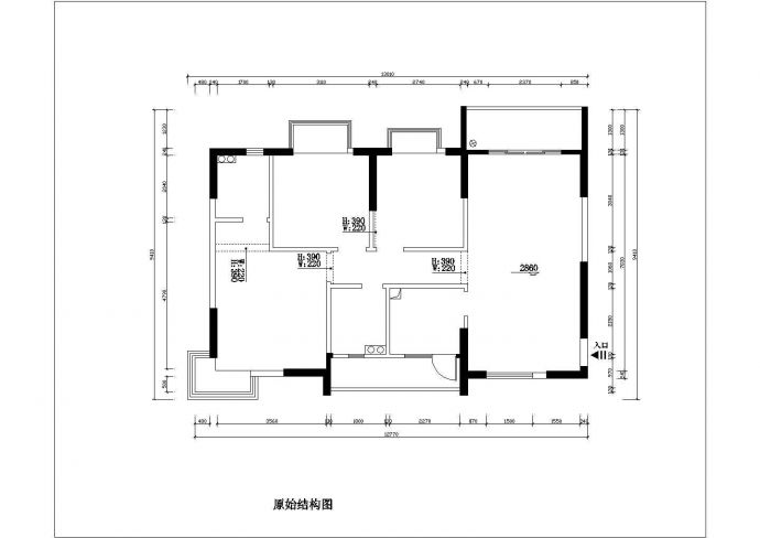 现代三居室装修设计cad套图_图1