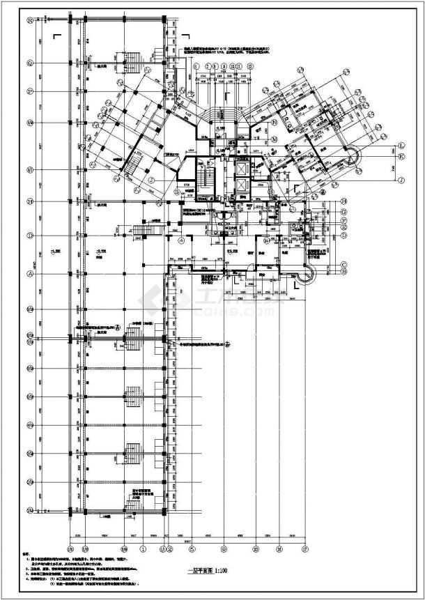 高层住宅楼全套建筑设计CAD施工图-图二