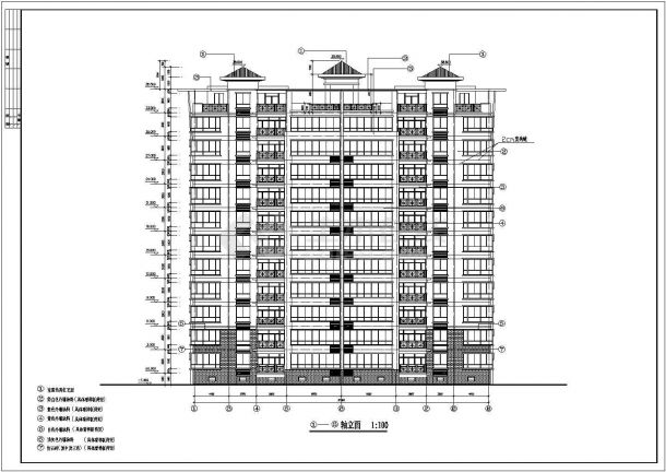 高层住宅建筑设计施工CAD单体图-图一