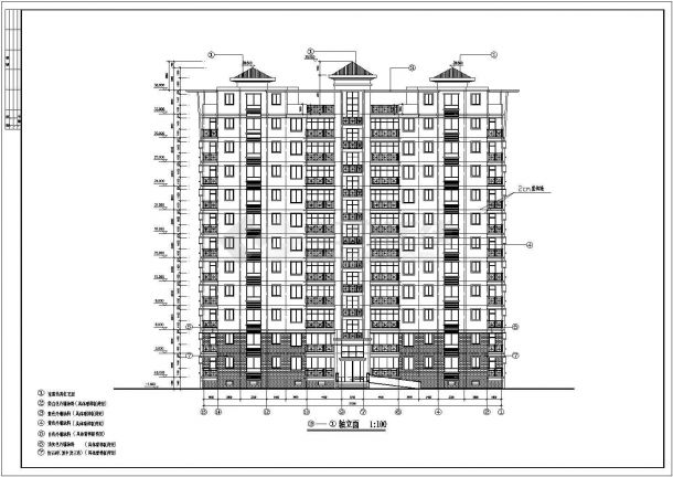 高层住宅建筑设计施工CAD单体图-图二