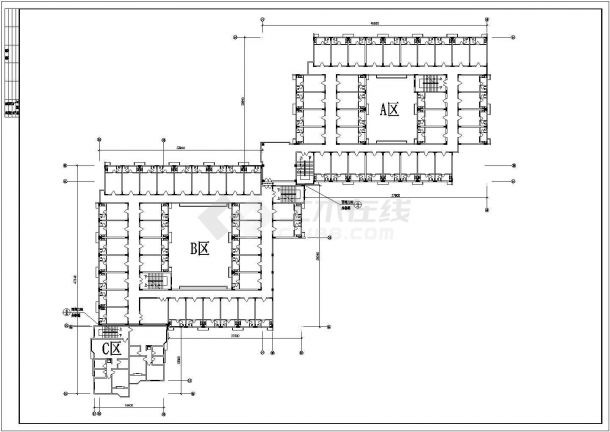 集体宿舍建筑设计施工CAD图-图二