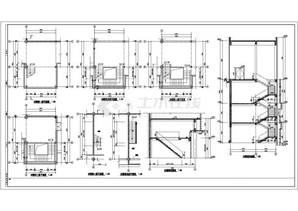 某小区会所建筑设计CAD施工带效果图-图二