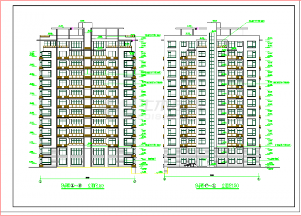 小高层住宅楼建筑设计CAD施工图-图二