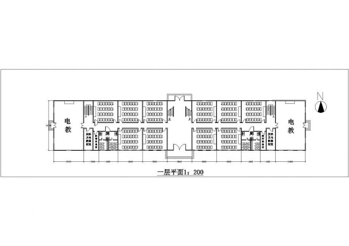 某学校教学楼建筑设计图（共3张）_图1