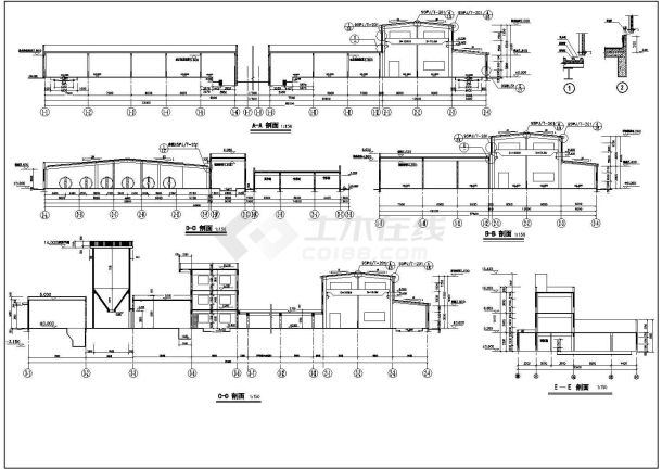 某地主车间建筑结构施工图（共33张）-图二